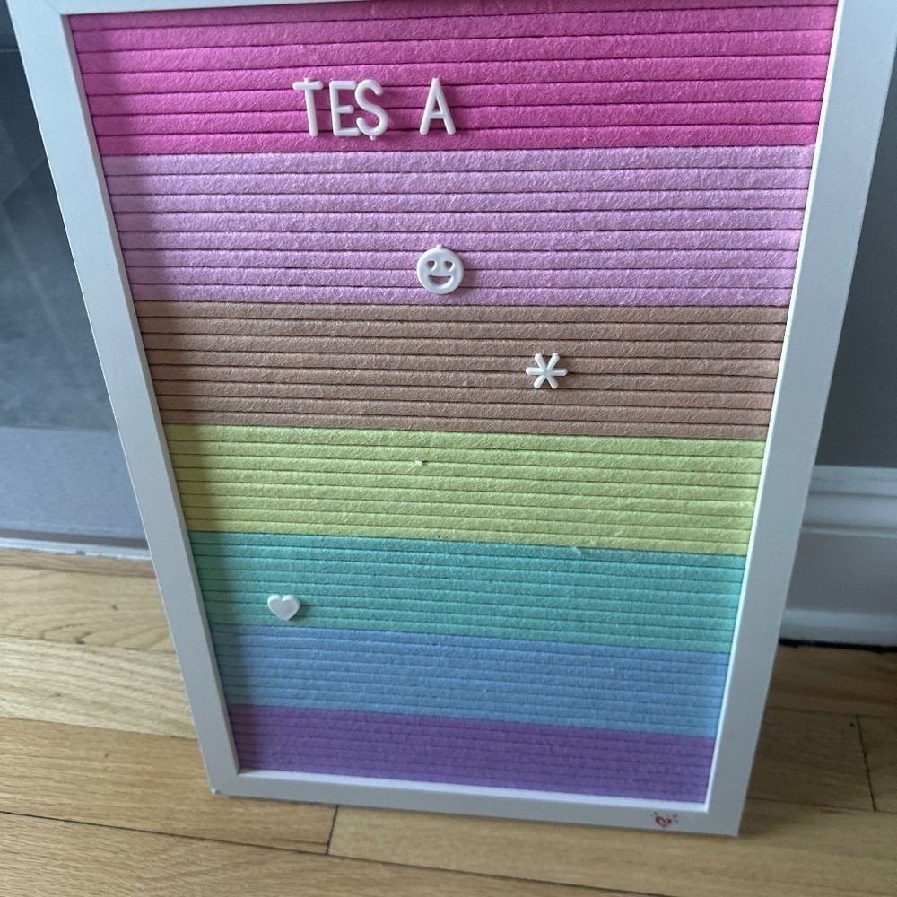 Justice Pastel Multi Color Block Felt Letter Board